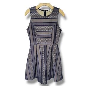Monteau women's blue & nude skater sleeveless dress - medium